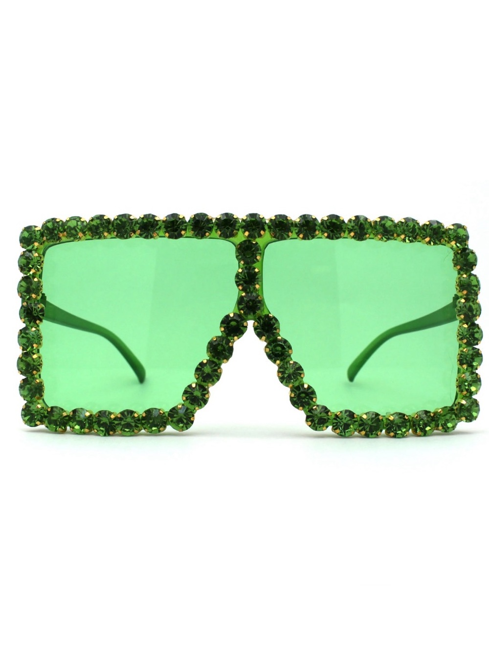 BIG Bright Green BLING Sunglasses, CRYSTAL DIAMOND EMBELLISHED